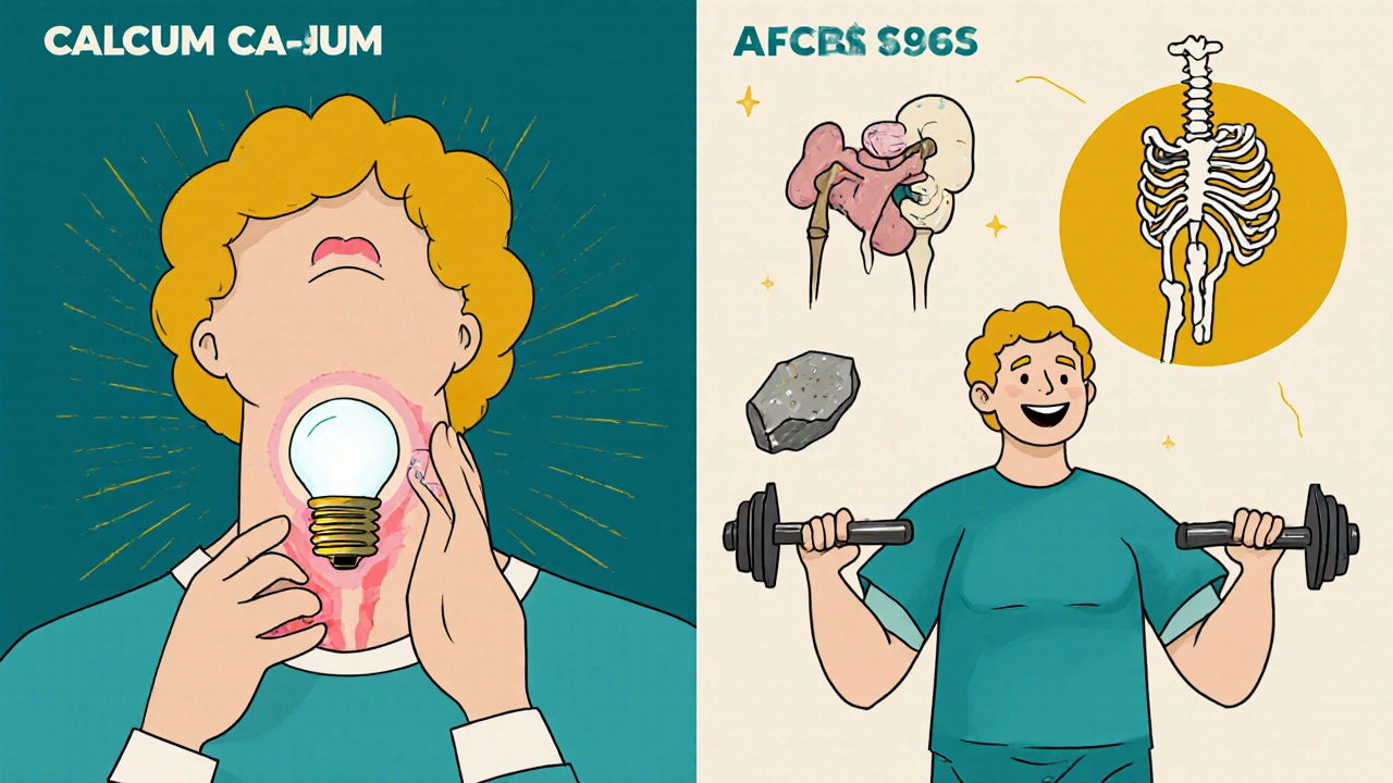 Surgeon removes a glowing tumor from a neck, with before-and-after scenes of bone damage and recovery.