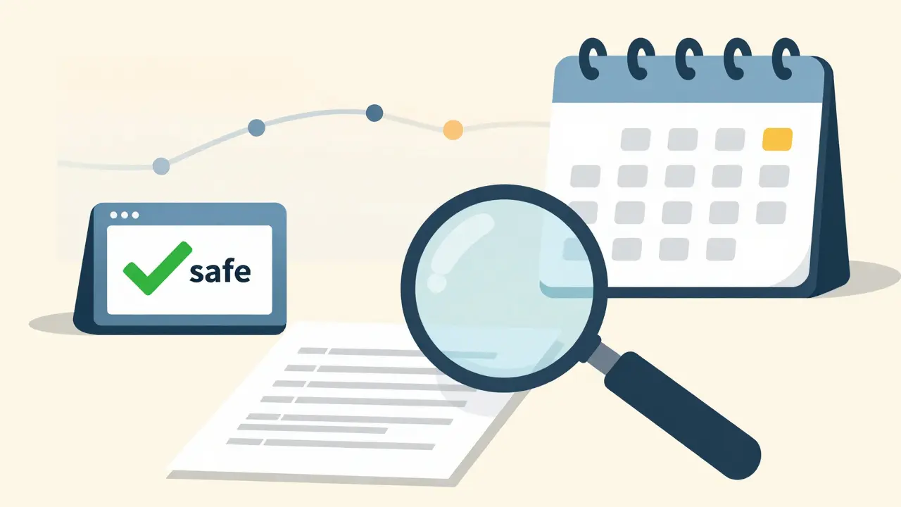 Minimalist UPA style illustration of a doctor reviewing safe medication interactions.